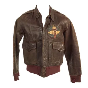 Original U.S. WWII 2nd Air Force Painted A-2 Leather Flight Jacket - 358th Bombardment Squadron, 303rd Bombardment Group