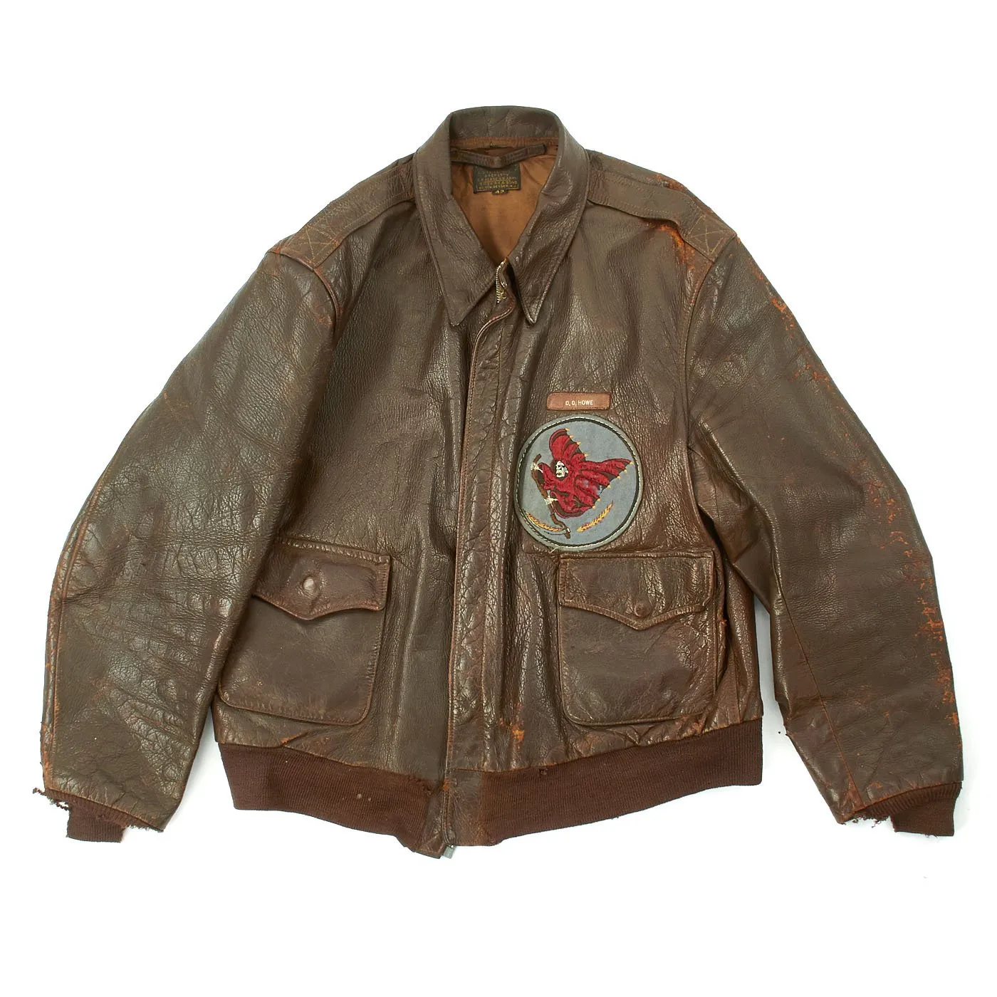 Original U.S. WWII 423rd Bomb Squadron Named A-2 Flight Jacket - Distinguished Flying Cross