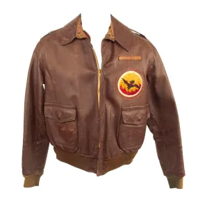 Original U.S. WWII 7th Air Force A-2 Leather Flight Jacket - 819th Bomb Squadron, 30th Bomb Group - Named To E. C. Jackson