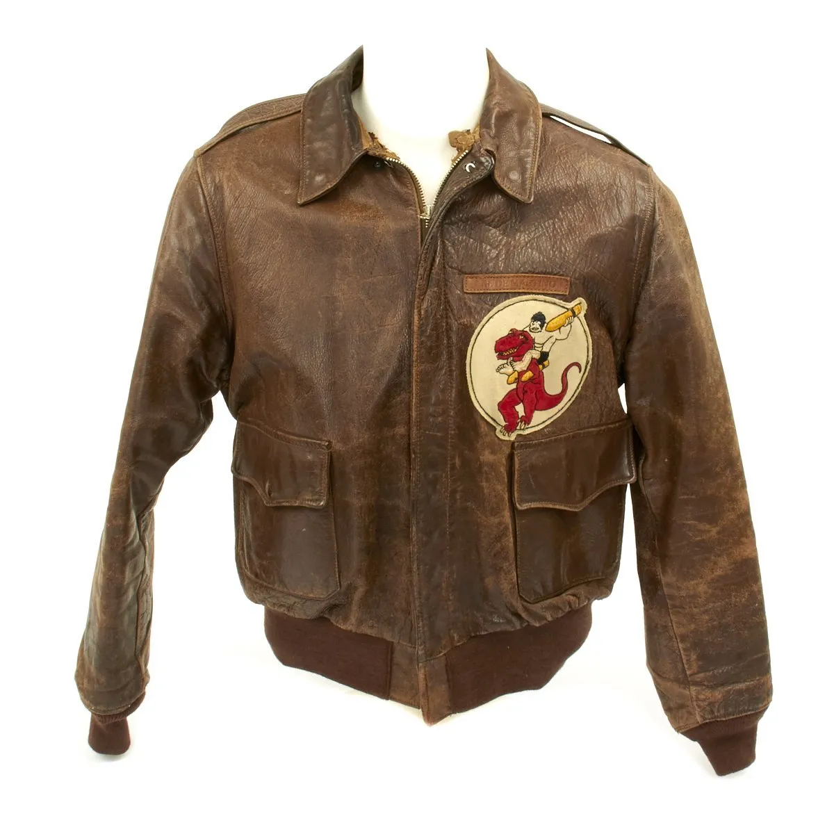 Original U.S. WWII ALLEY OOP 327th Bomb Squadron Named A-2 Flight Jacket