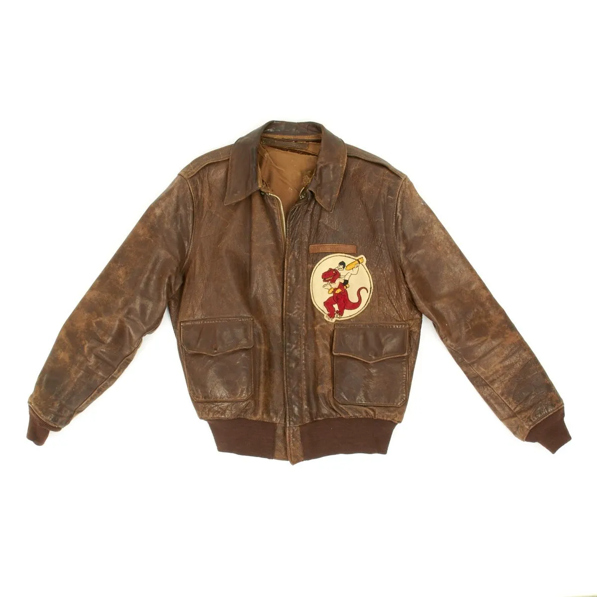 Original U.S. WWII ALLEY OOP 327th Bomb Squadron Named A-2 Flight Jacket