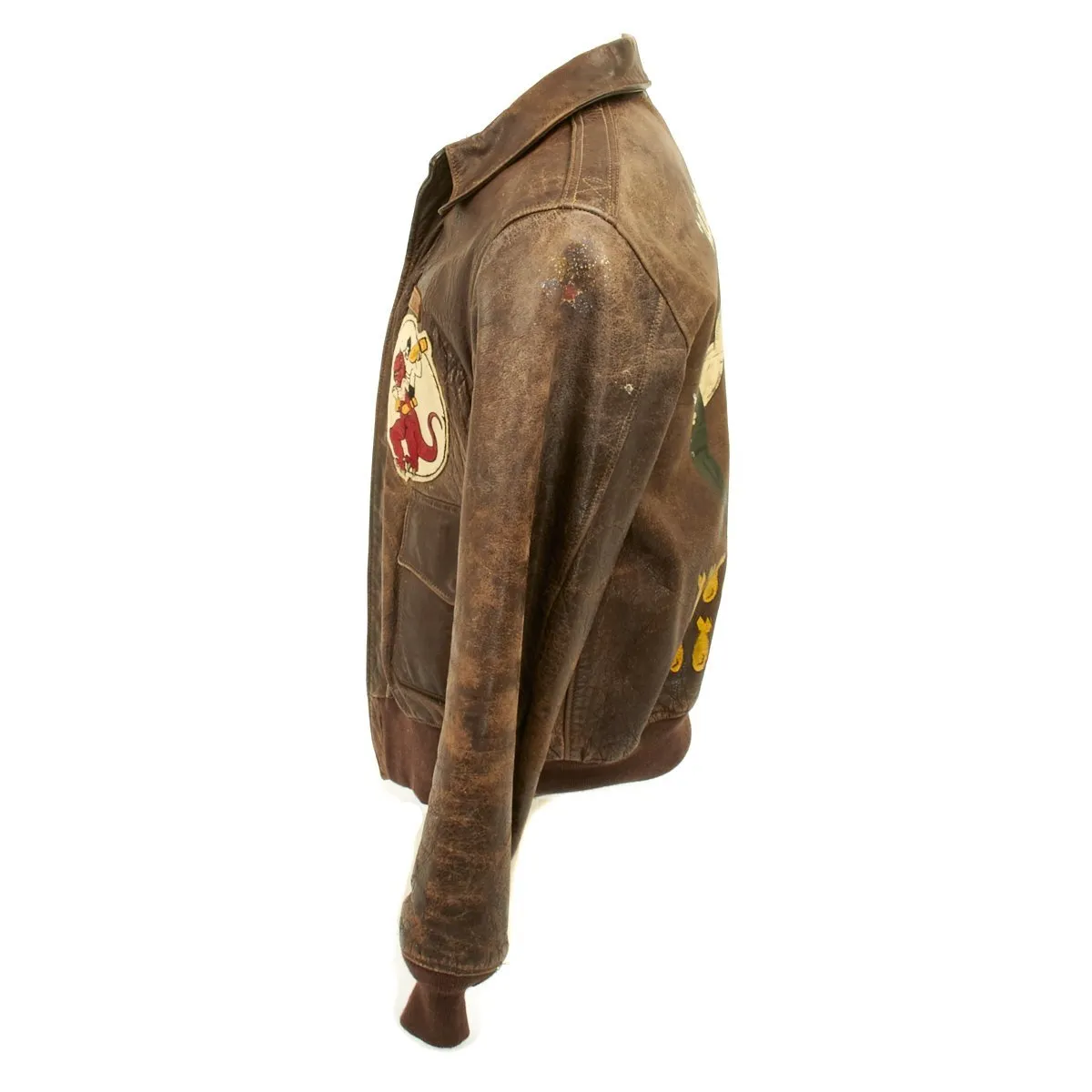 Original U.S. WWII ALLEY OOP 327th Bomb Squadron Named A-2 Flight Jacket