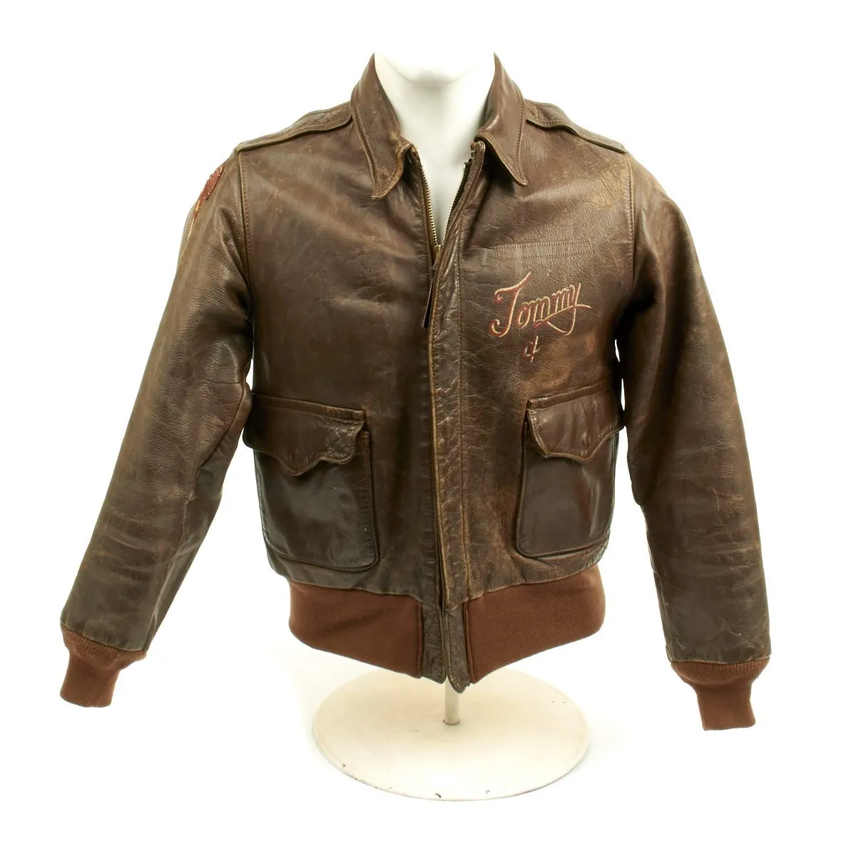 Original U.S. WWII B-17 FAITHFUL FOREVER 350th Bomb Squadron A-2 Named Flight Jacket- POW and Operation Frantic