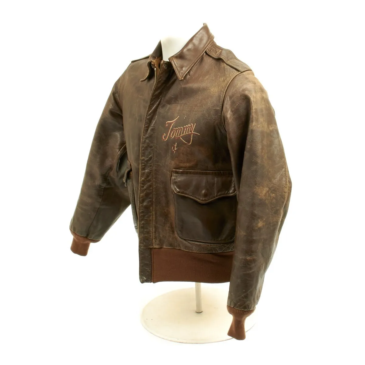 Original U.S. WWII B-17 FAITHFUL FOREVER 350th Bomb Squadron A-2 Named Flight Jacket- POW and Operation Frantic