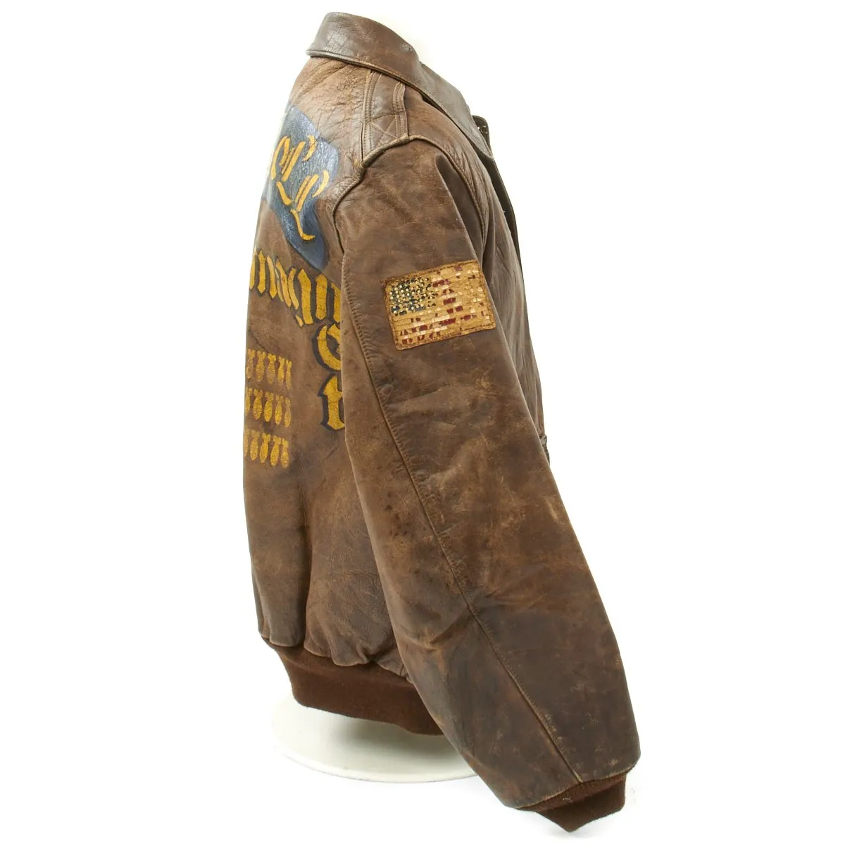 Original U.S. WWII B-17 Lulu Bell 711th Bomb Squadron Painted Type A-2 Flight Jacket