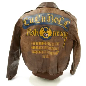 Original U.S. WWII B-17 Lulu Bell 711th Bomb Squadron Painted Type A-2 Flight Jacket