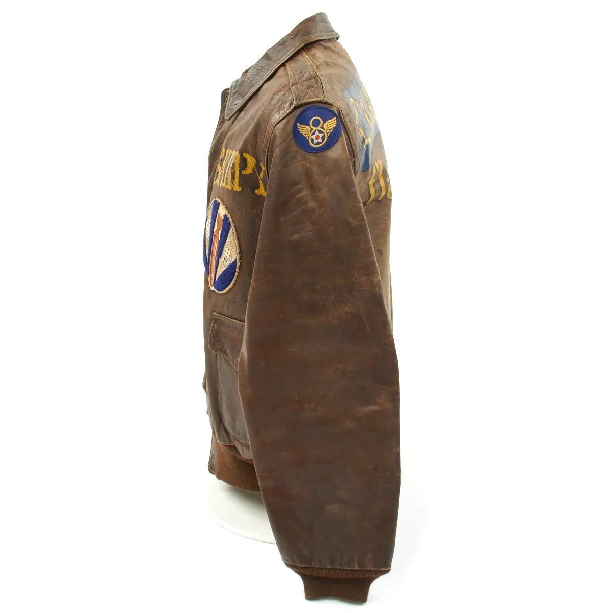 Original U.S. WWII B-17 Lulu Bell 711th Bomb Squadron Painted Type A-2 Flight Jacket