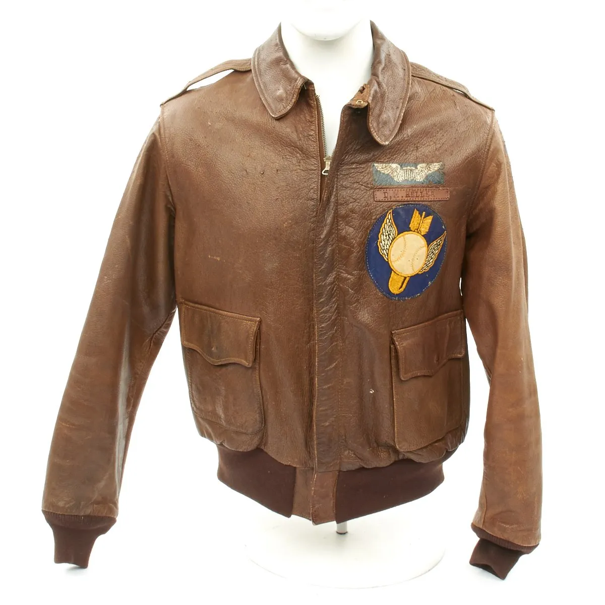 Original U.S. WWII B-17 Sky Ball 511th Bomb Squadron Ball Boys B-17 Named Pilot A-2 Flight Jacket