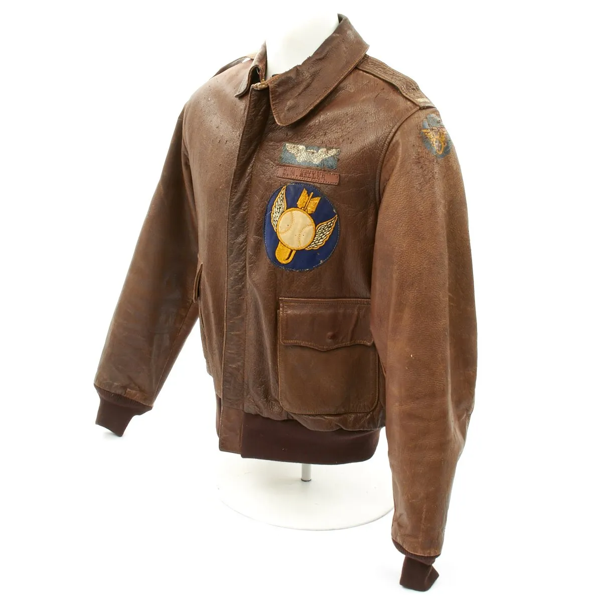 Original U.S. WWII B-17 Sky Ball 511th Bomb Squadron Ball Boys B-17 Named Pilot A-2 Flight Jacket