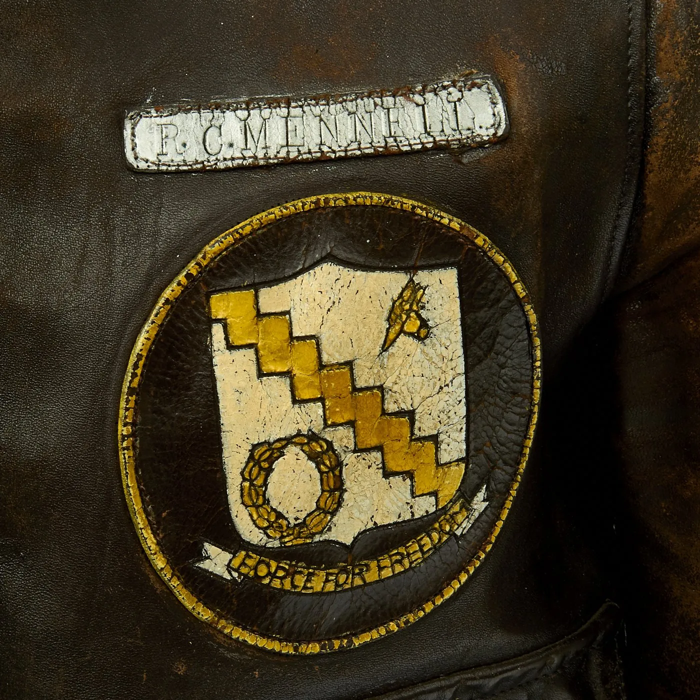 Original U.S. WWII B-24 Liberator 98th Bombardment Group Named Pilot A-2 Flight Jacket - Lt. Col Robert C. Mennell