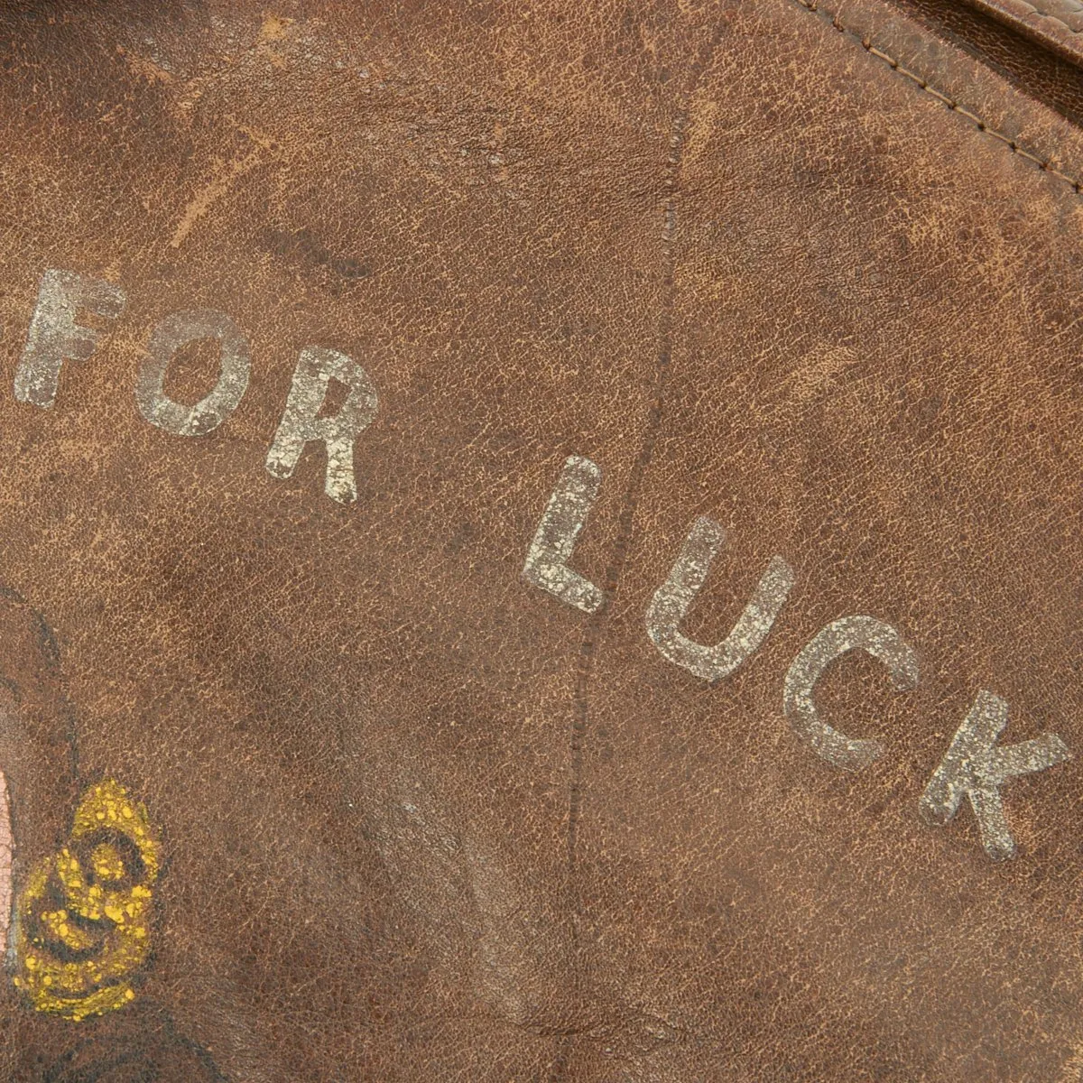 Original U.S. WWII B-24 Liberator Three Kisses for Luck Named A-2 Flight Jacket - Flying Eight Balls 44th Bomb Group