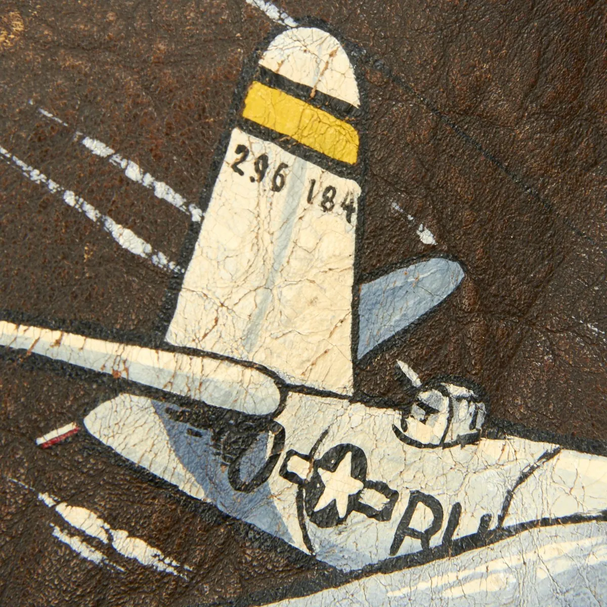 Original U.S. WWII B-26 Marauder 554th Bomb Squadron Painted A-2 Flight Jacket - Byron Hall