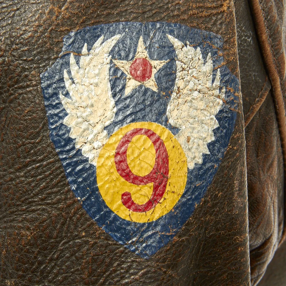 Original U.S. WWII B-26 Marauder 554th Bomb Squadron Painted A-2 Flight Jacket - Byron Hall