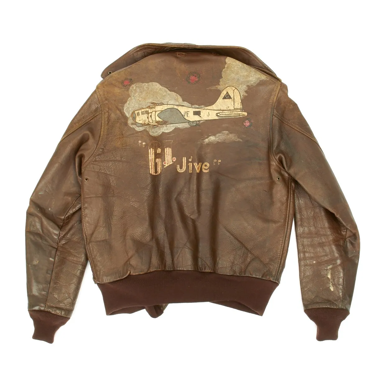 Original U.S. WWII D-Day GI JIVE Named A-2 Flight Jacket