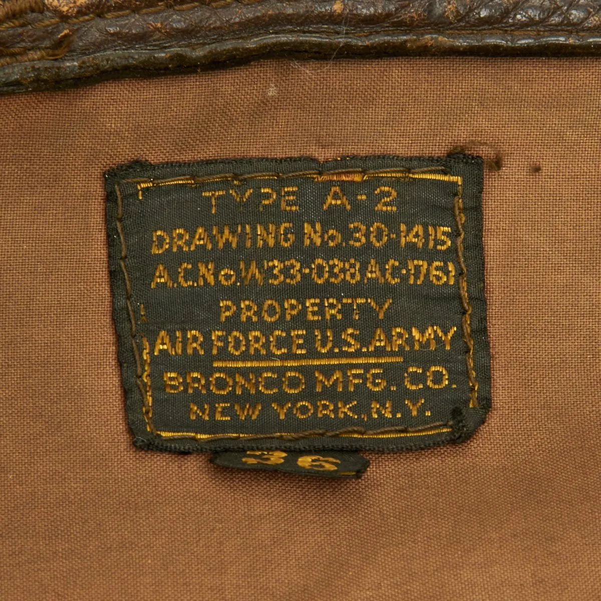 Original U.S. WWII D-Day Mission A-20 Havoc 641st Bomb Squadron Becky Named A-2 Flight Jacket