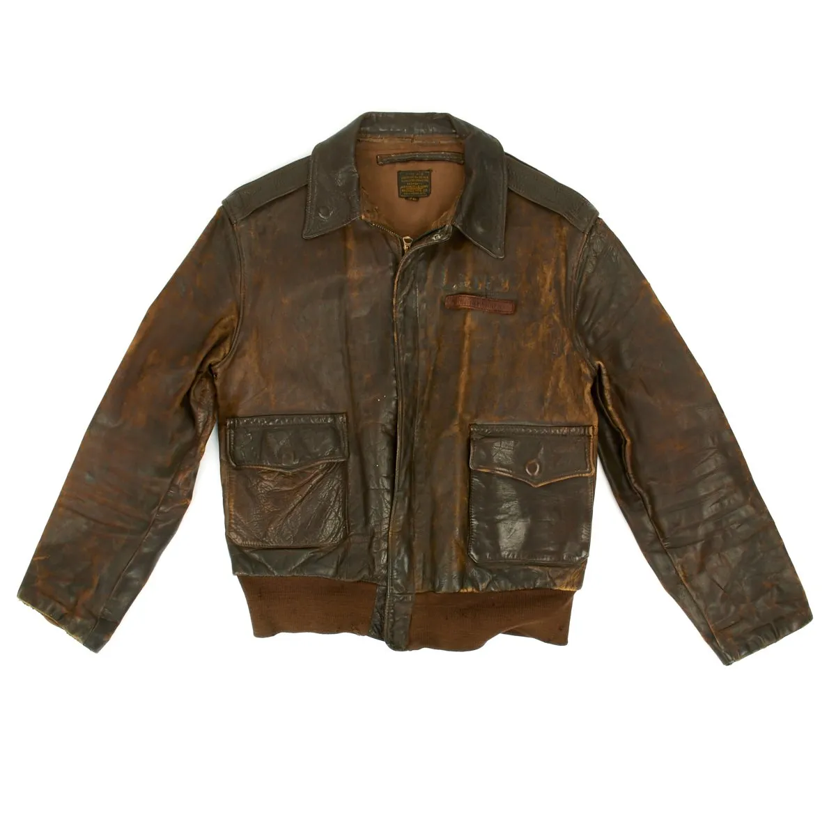 Original U.S. WWII D-Day Mission A-20 Havoc 641st Bomb Squadron Becky Named A-2 Flight Jacket