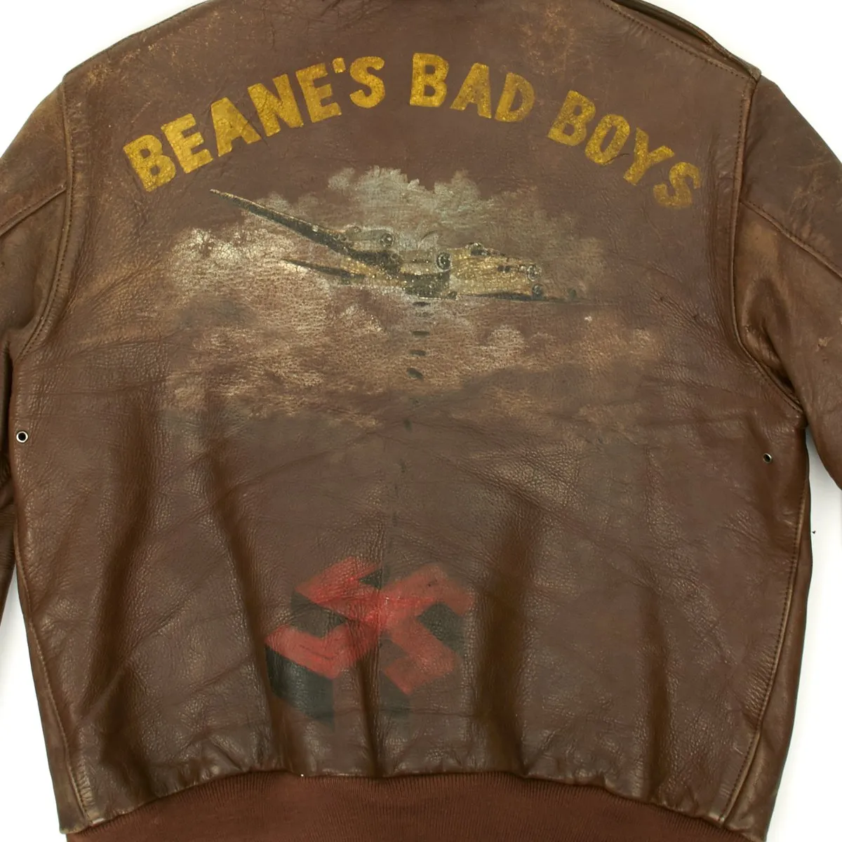 Original U.S. WWII Eighth Air Force B-17 Beane's Bad Boys A-2 Leather Flight Jacket