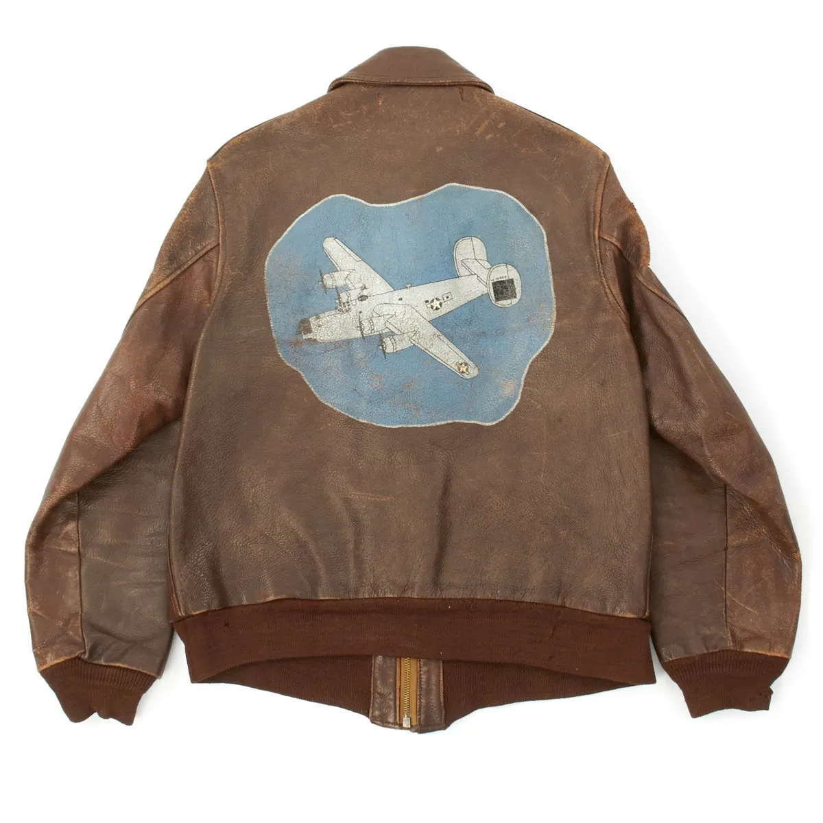 Original U.S. WWII Named B-24 Pilot 42nd Bomb Squadron A-2 Flight Jacket