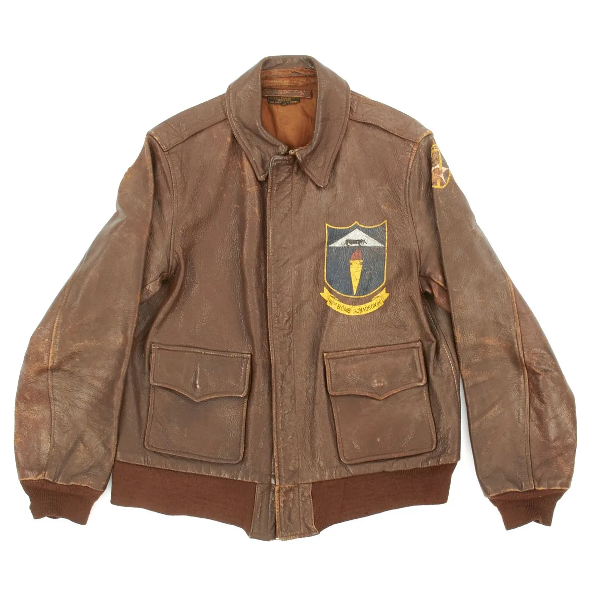 Original U.S. WWII Named B-24 Pilot 42nd Bomb Squadron A-2 Flight Jacket