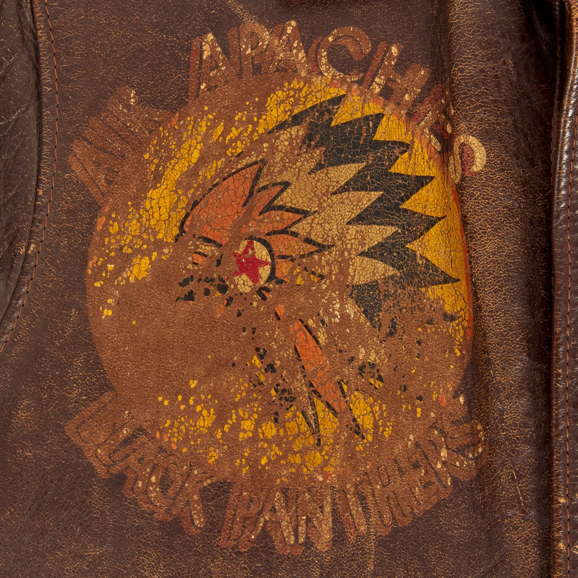 Original U.S. WWII Named Painted A-2 Leather Flight Jacket For Gunner Carlton Huntington, 345th Bombardment Group “Air Apaches”, 501st Bombardment Squadron “Black Panthers”