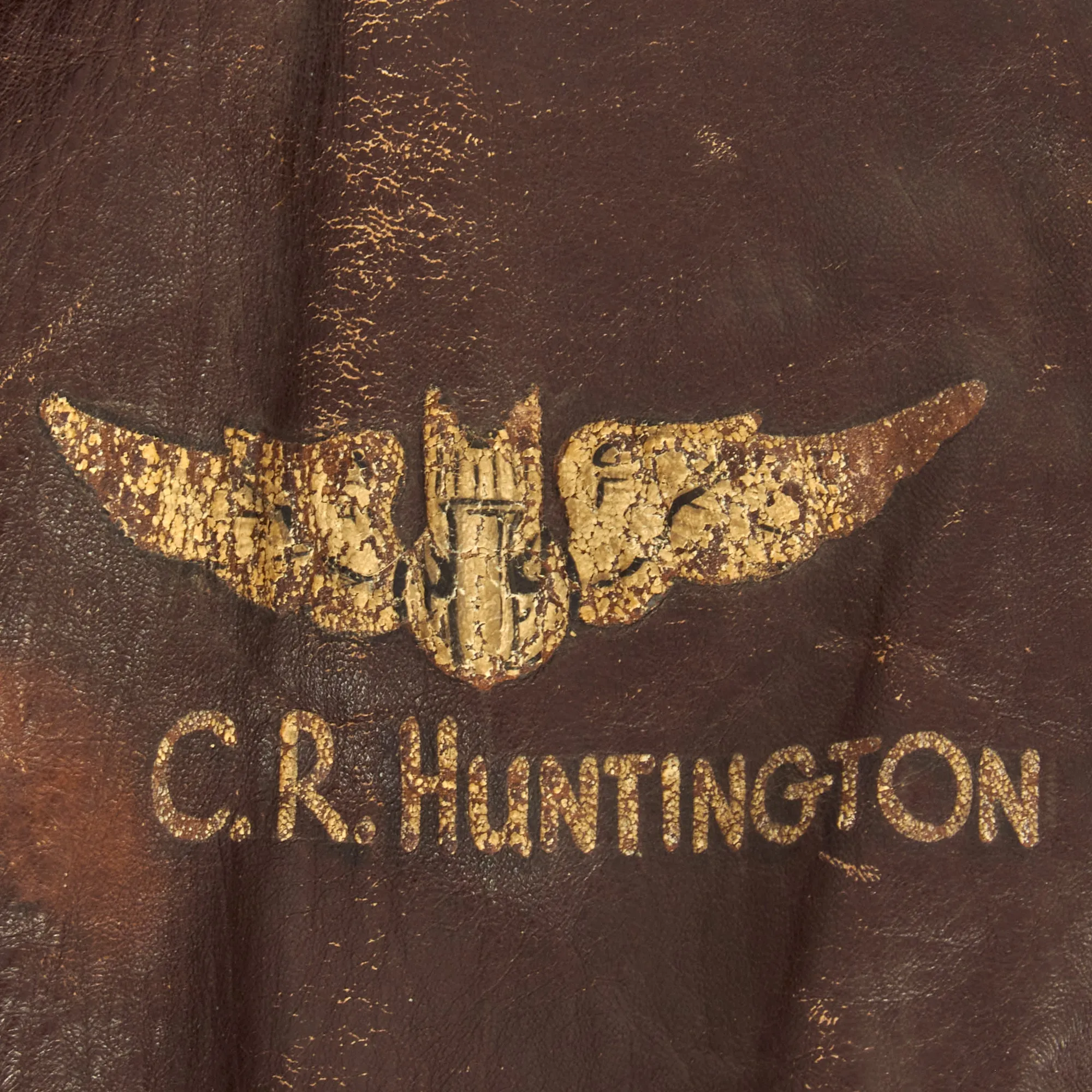 Original U.S. WWII Named Painted A-2 Leather Flight Jacket For Gunner Carlton Huntington, 345th Bombardment Group “Air Apaches”, 501st Bombardment Squadron “Black Panthers”