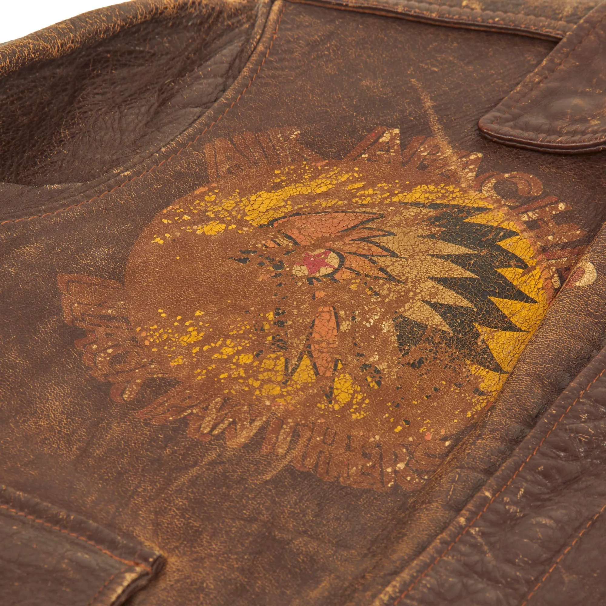 Original U.S. WWII Named Painted A-2 Leather Flight Jacket For Gunner Carlton Huntington, 345th Bombardment Group “Air Apaches”, 501st Bombardment Squadron “Black Panthers”