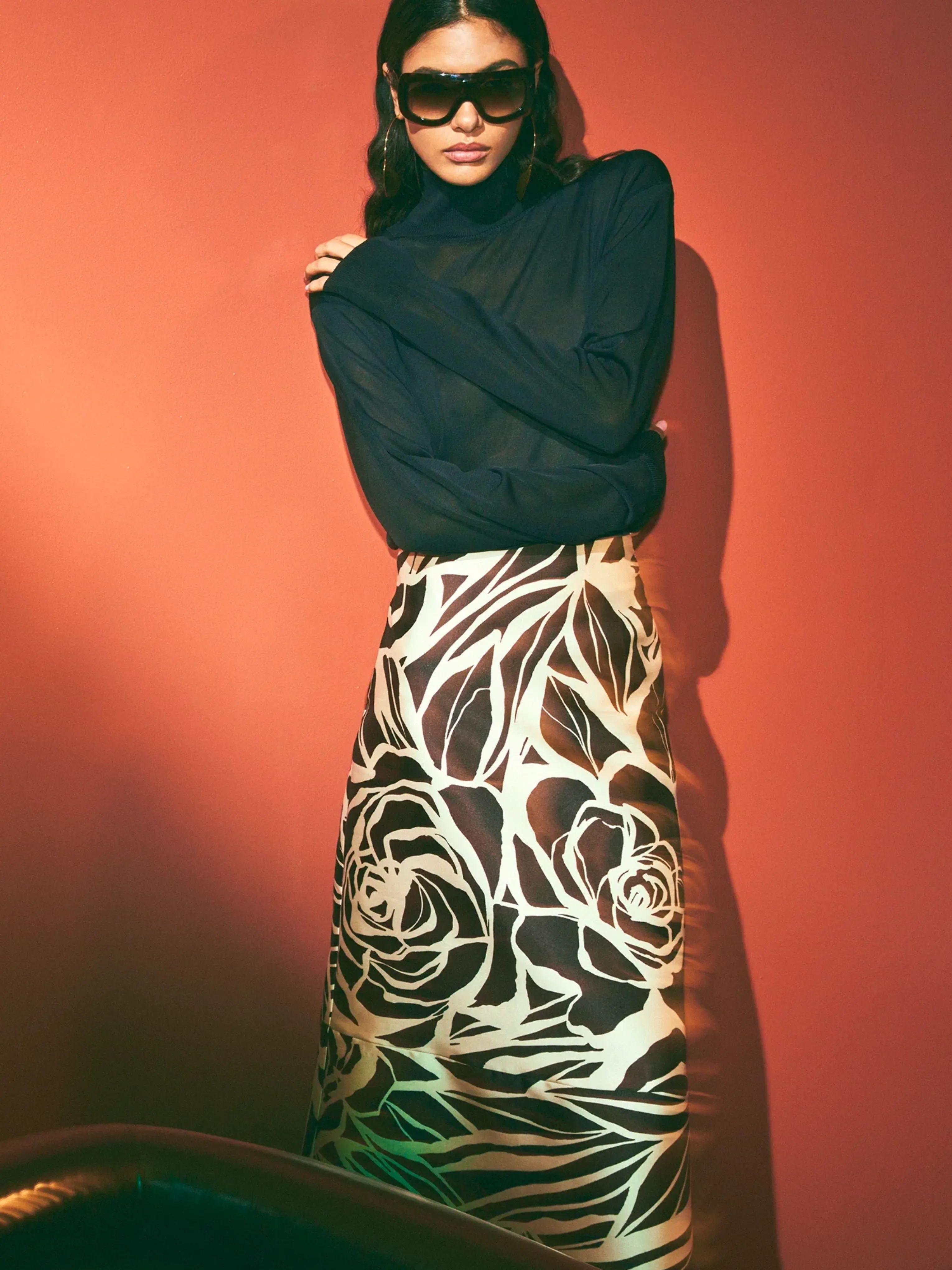 Patel Skirt in Black Petal