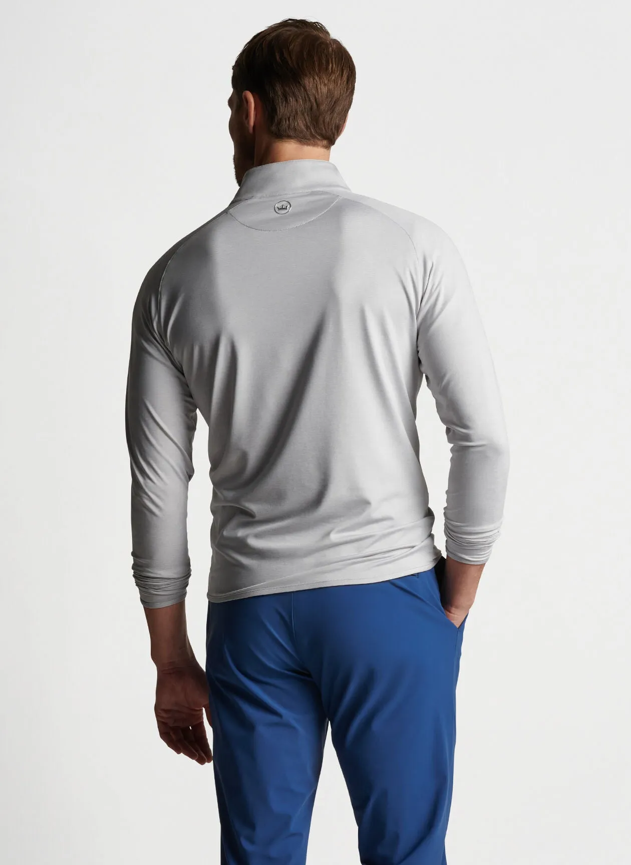 Peter Millar Stealth Performance Custom Quarter Zips, British Grey