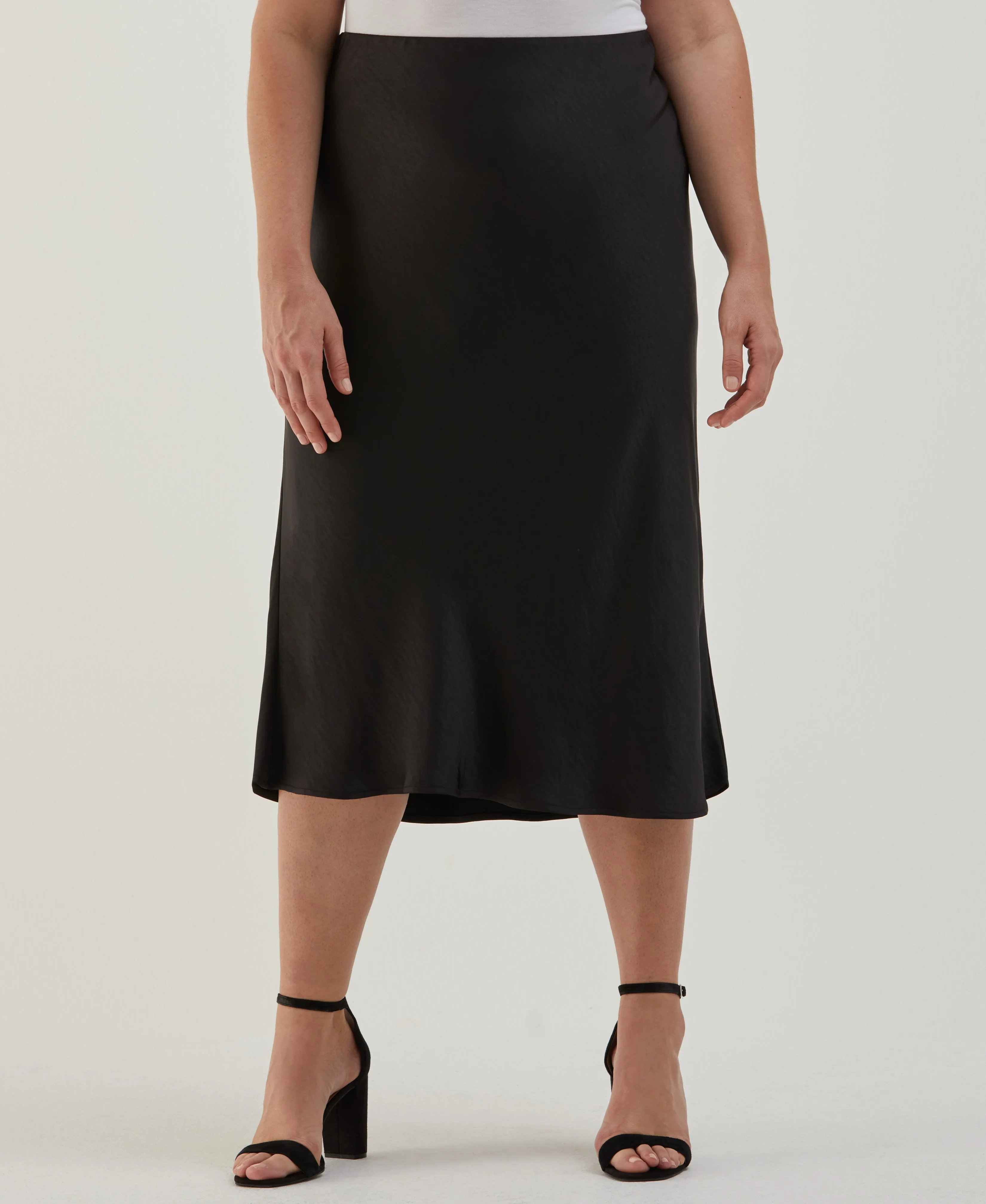 Plus Size Shine Midi Bias Skirt