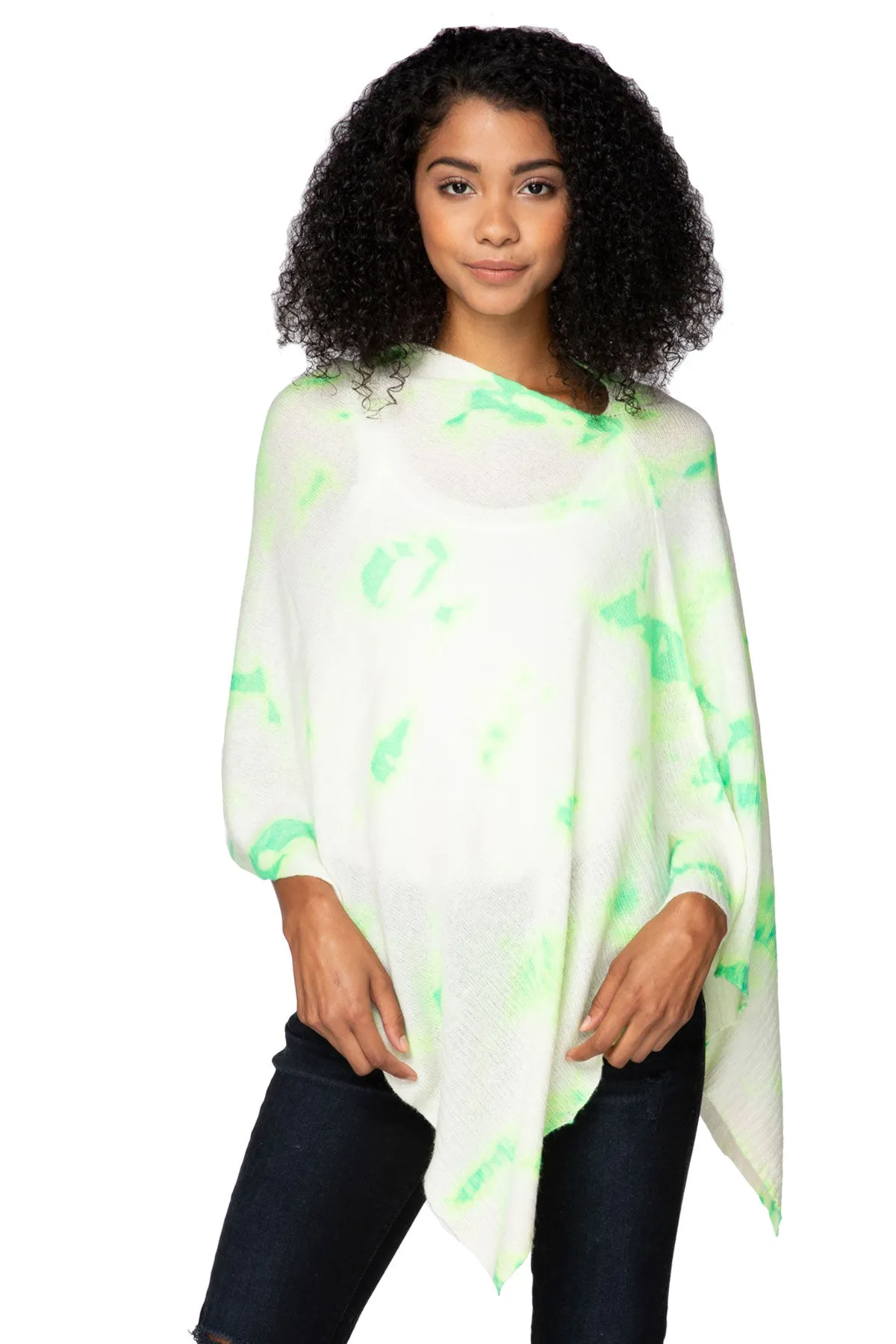 Poolside Poncho Cashmere |  Palm Tie Dye