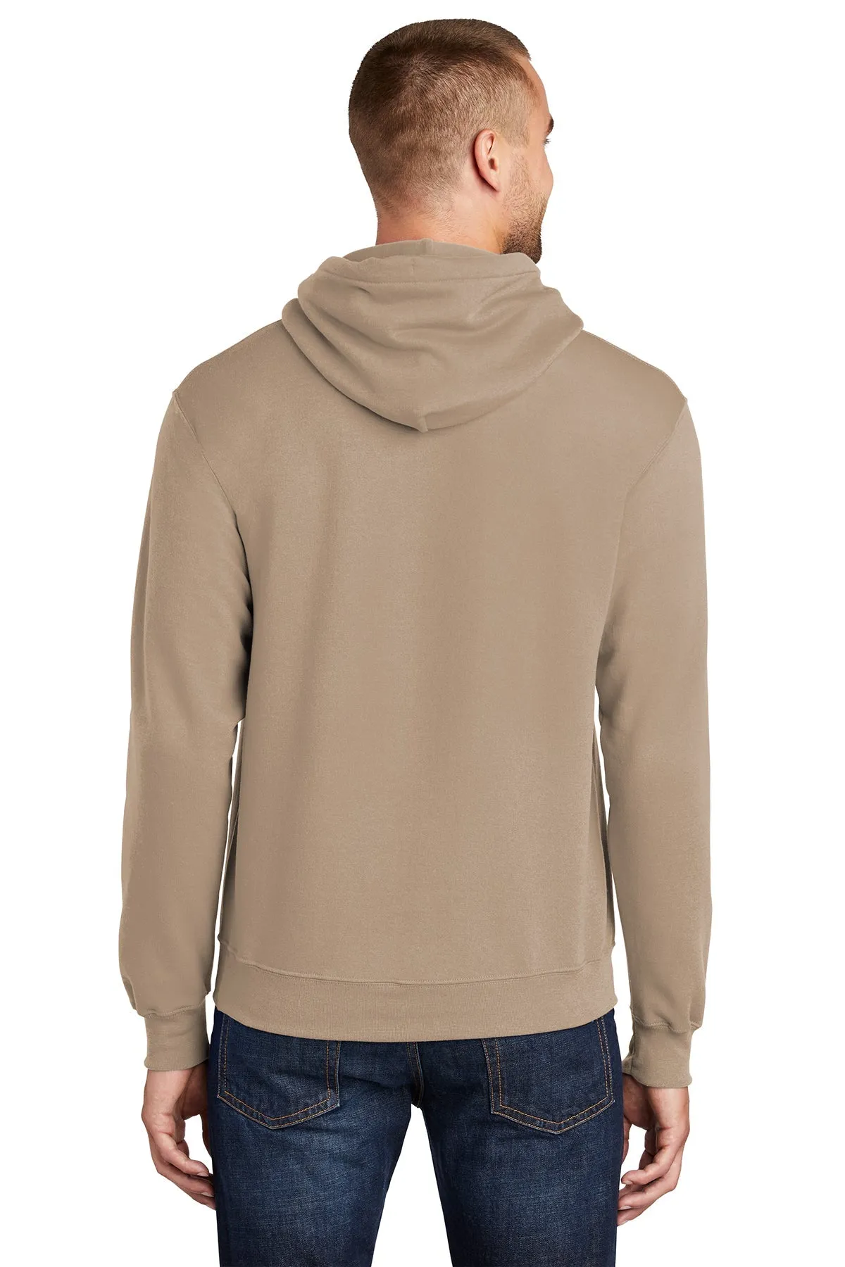 Port & Company Core Fleece Branded Hoodies, Sand