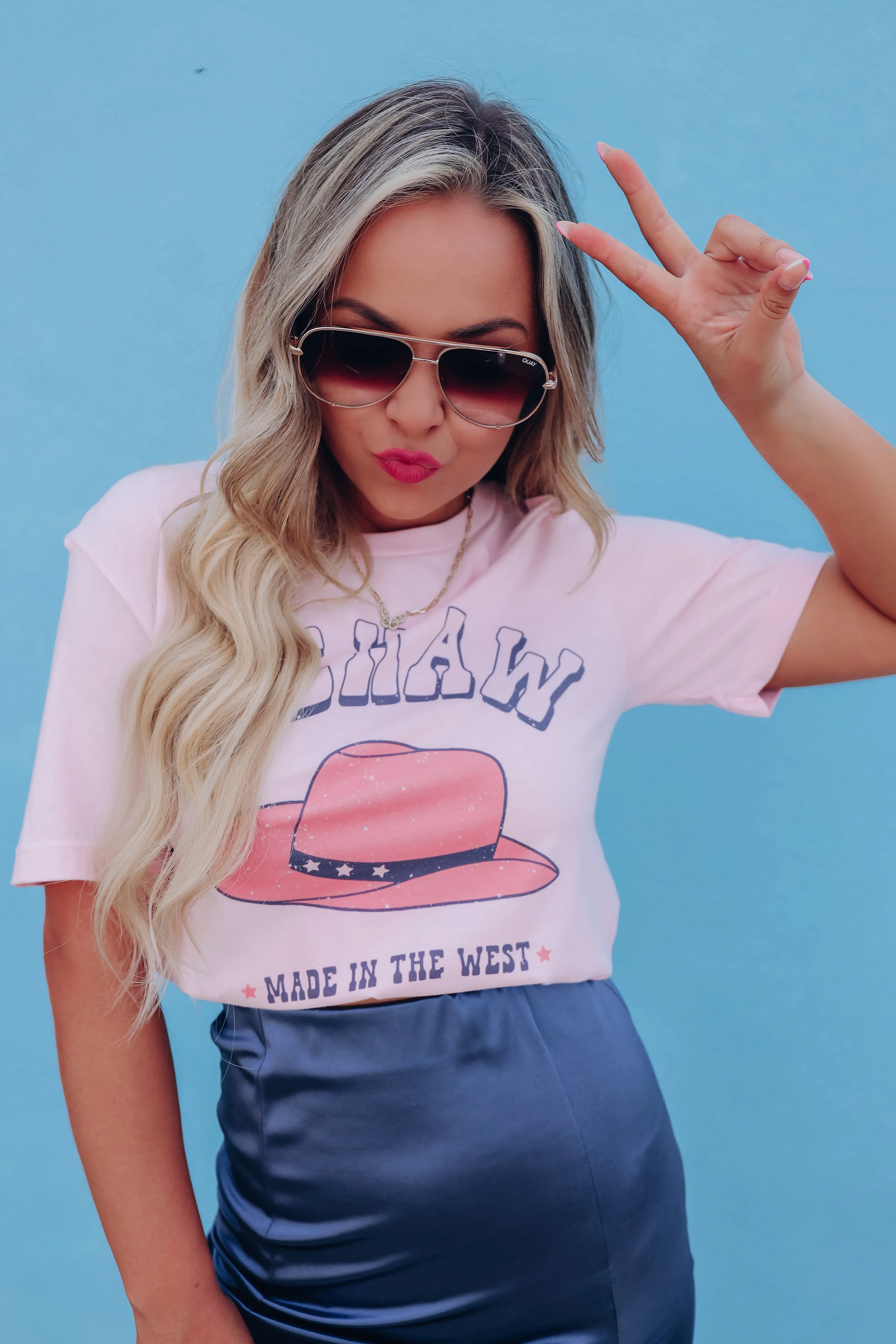 "Yeehaw" Western Made Graphic Tee - Pink