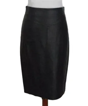 Reiss Black Leather Skirt sz 6