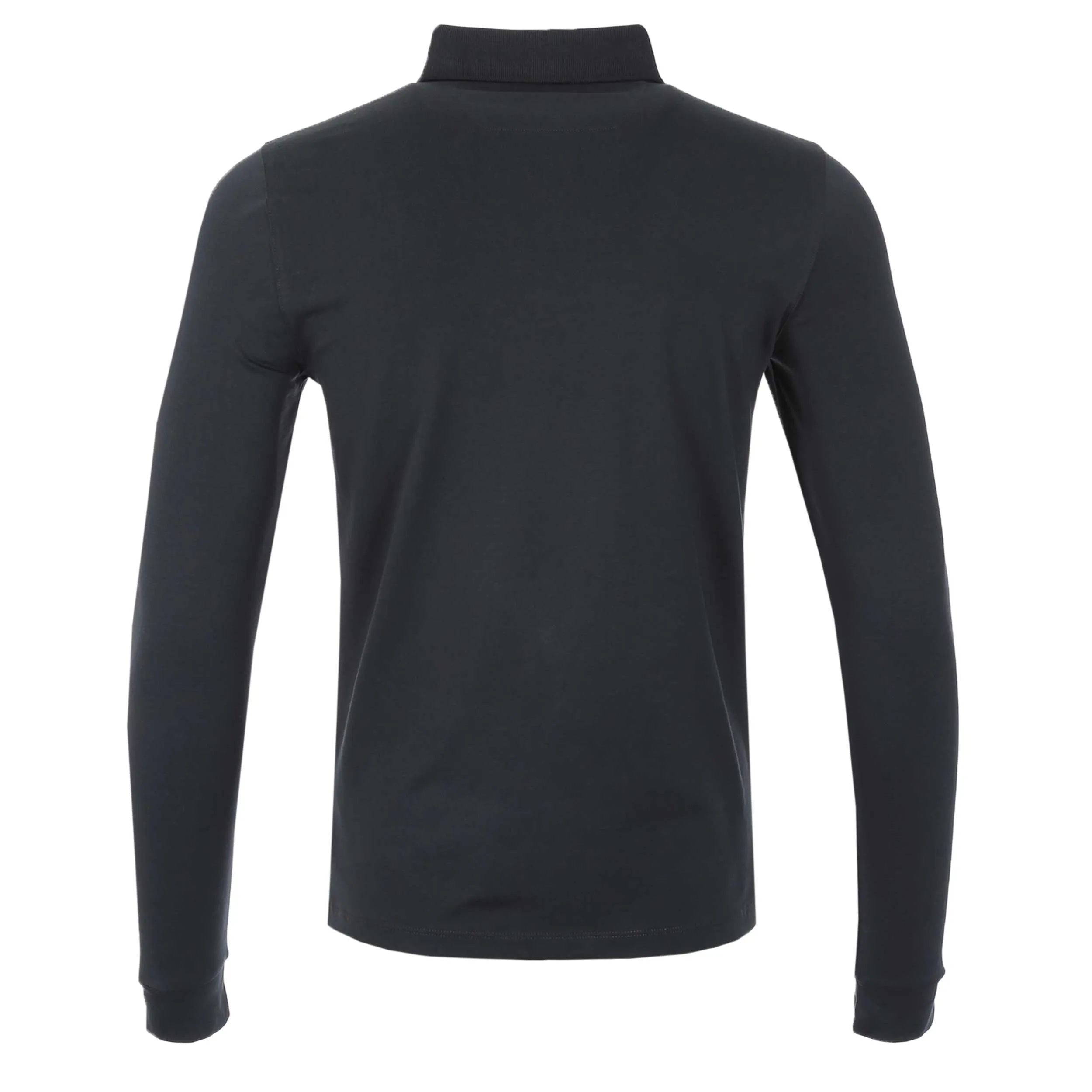 Remus Uomo Plain LS Polo Shirt in Charcoal