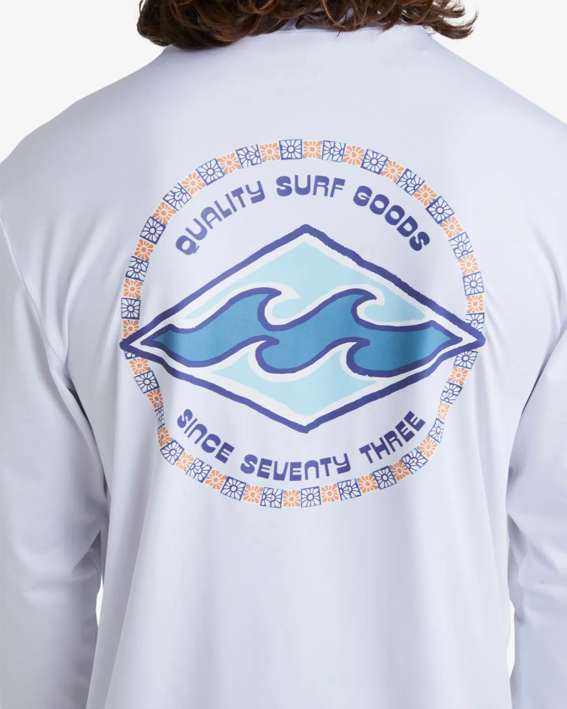 Rotor Diamond Loose Fit Long Sleeve Surf Tee - White