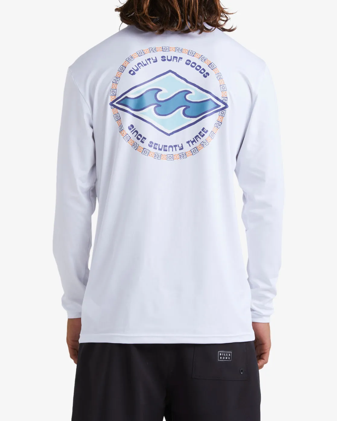 Rotor Diamond Loose Fit Long Sleeve Surf Tee - White