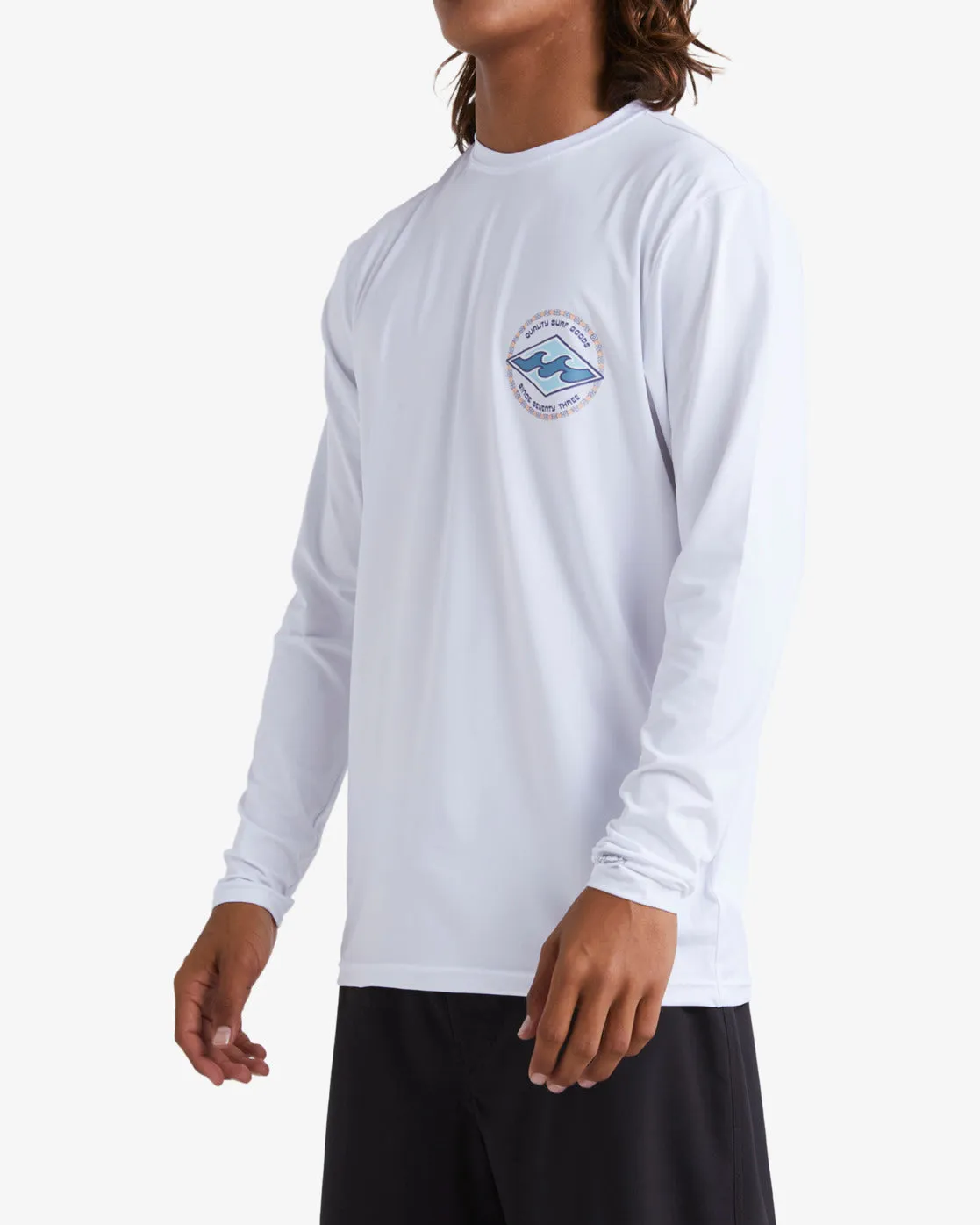 Rotor Diamond Loose Fit Long Sleeve Surf Tee - White