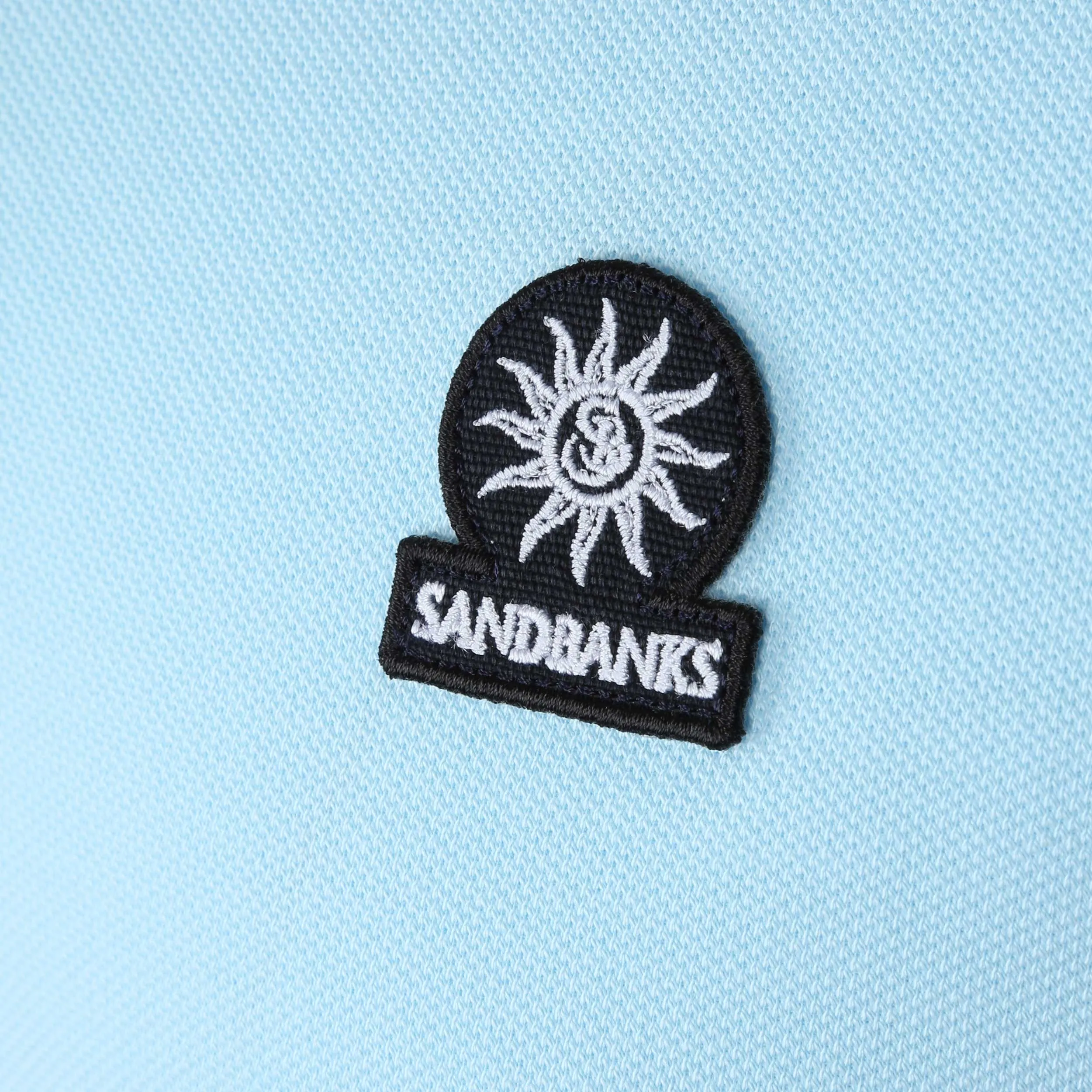 Sandbanks Badge Logo Polo Shirt in Crystal Blue