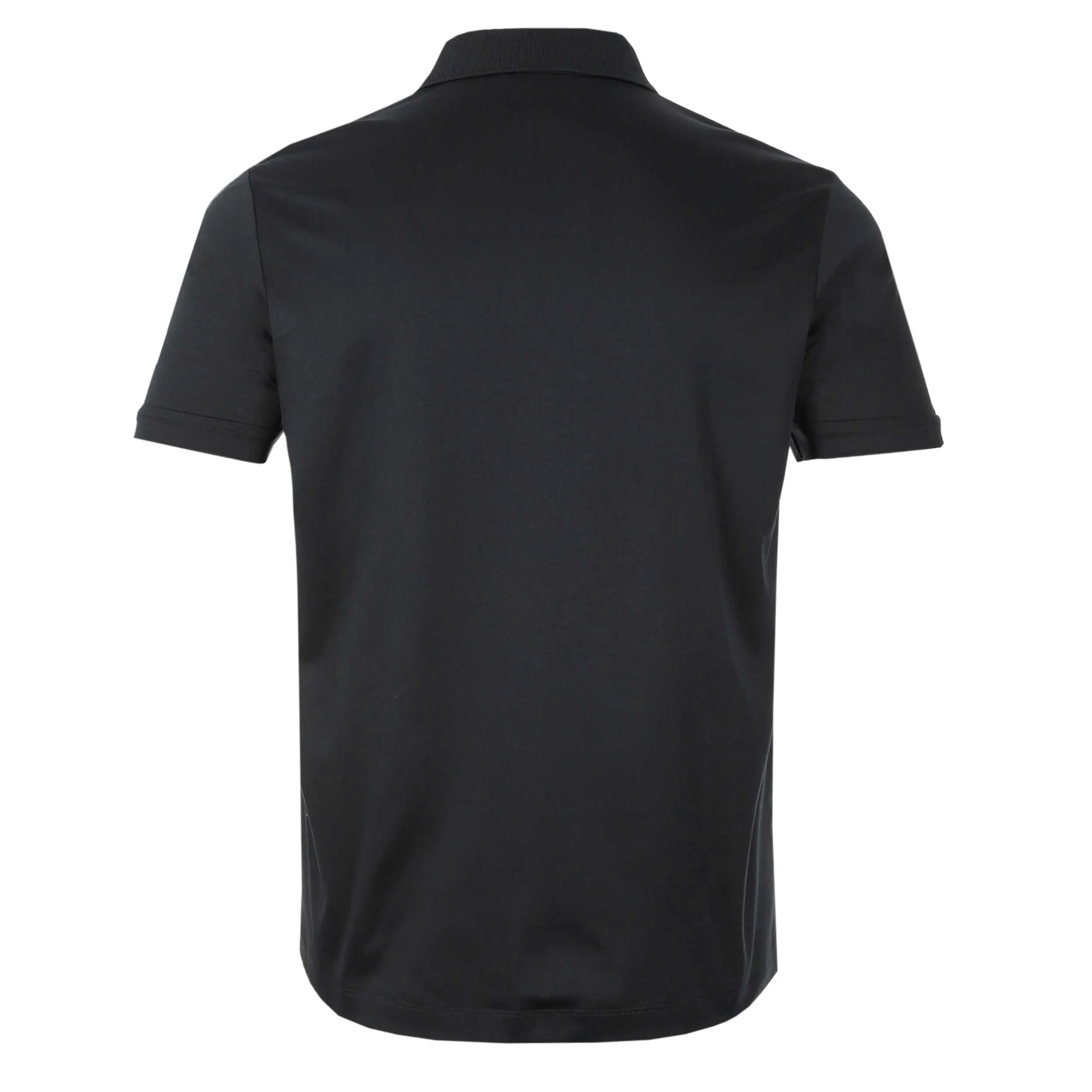 Sandbanks Interlock Full button Polo Shirt in Black