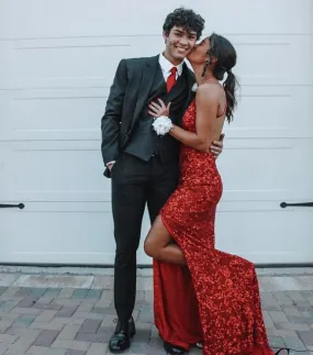 Sequin Red Long Prom Dress,Evening Dress      fg6659