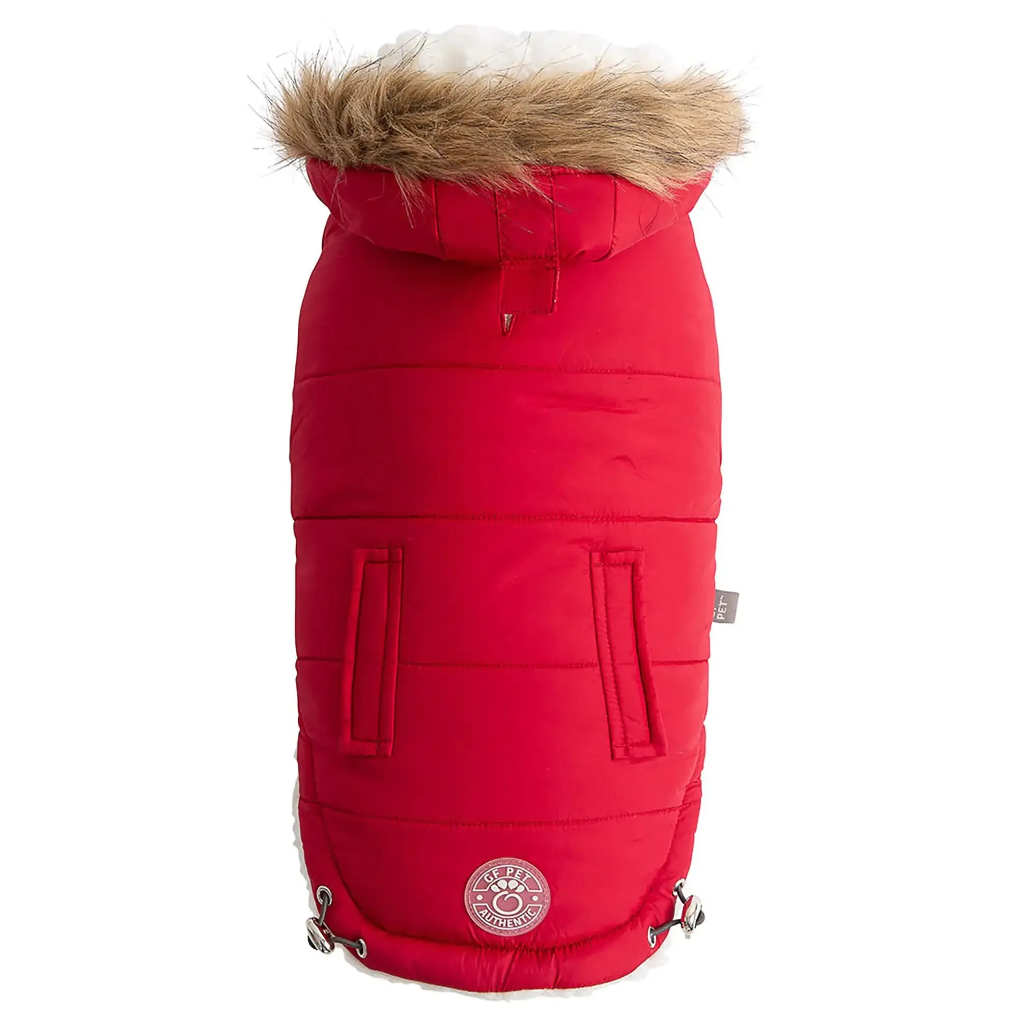 Sherpa-Lined Urban Parka - Red. Dog Coat. Water Resistant.