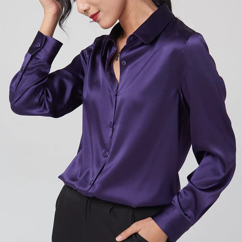 Silk long sleeve shirt women