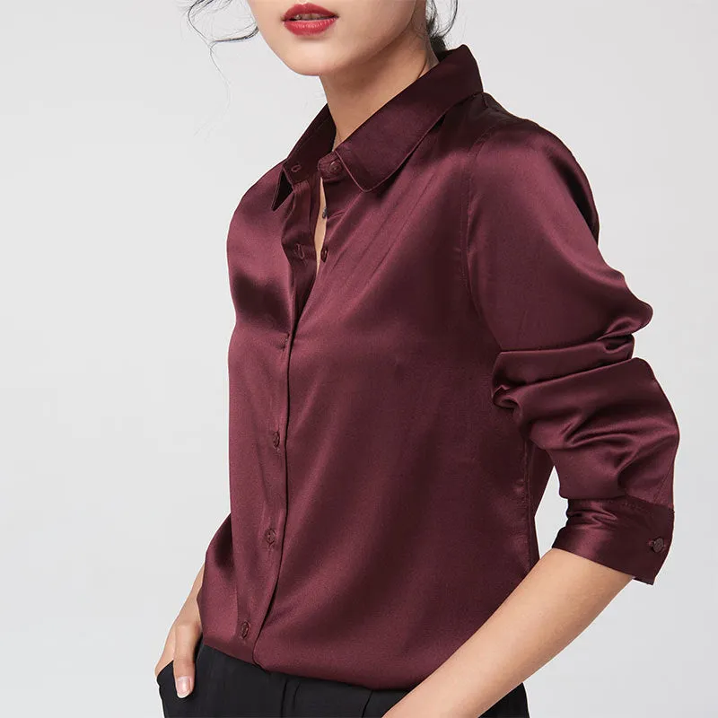 Silk long sleeve shirt women