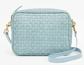 Sky Blue Woven Checker Crossbody