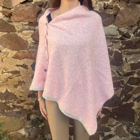 Soft Pink Button Through Poncho