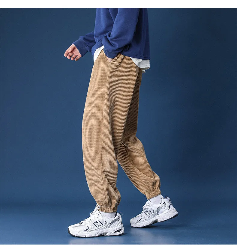 Straight Leg Corduroy Khaki Jogger Pants