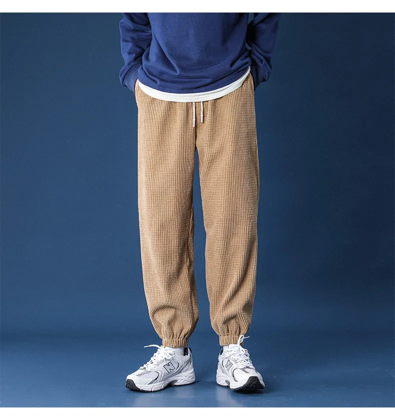 Straight Leg Corduroy Khaki Jogger Pants