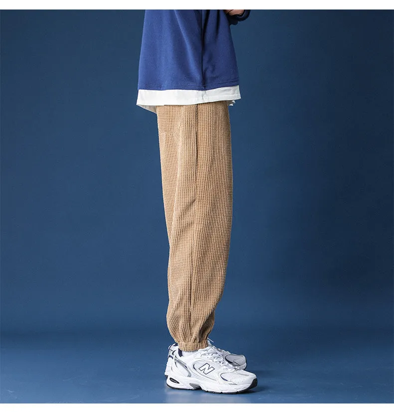 Straight Leg Corduroy Khaki Jogger Pants