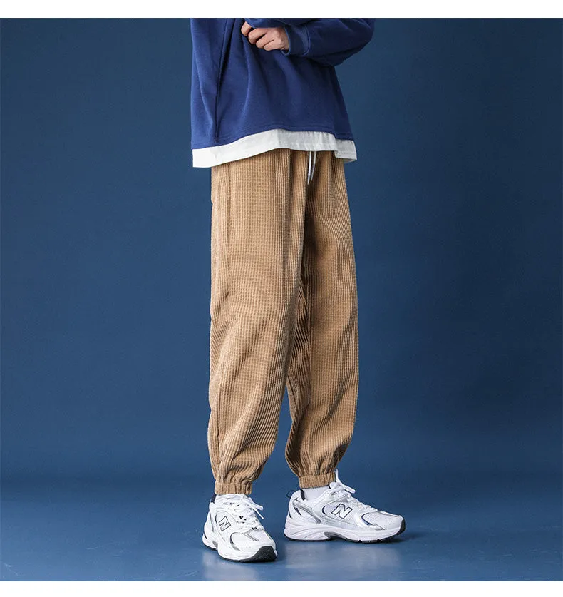 Straight Leg Corduroy Khaki Jogger Pants