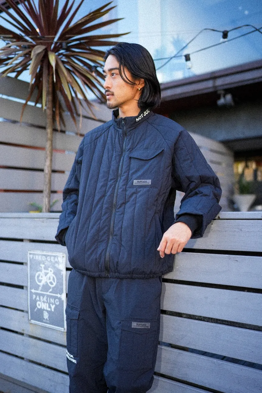 STRAIGHT QUILT PUFFER JACKET BLACK